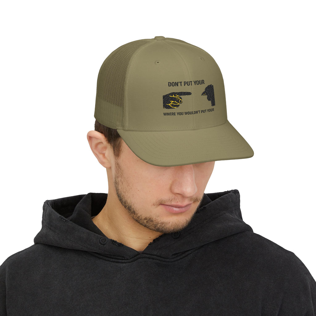 Trucker Cap — 'Lock'n Out Tears' Fishing Hand & Hook Graphic Snapback