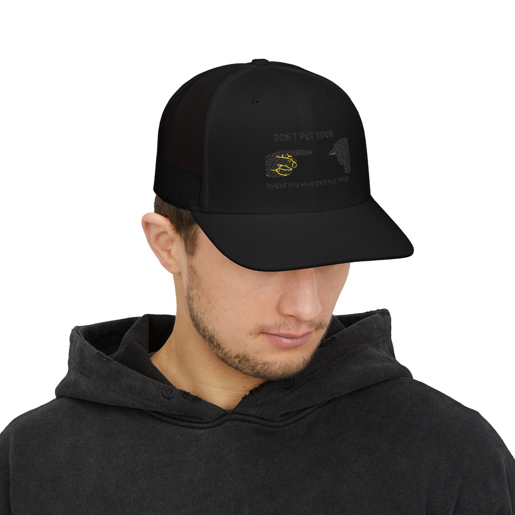 Trucker Cap — 'Lock'n Out Tears' Fishing Hand & Hook Graphic Snapback