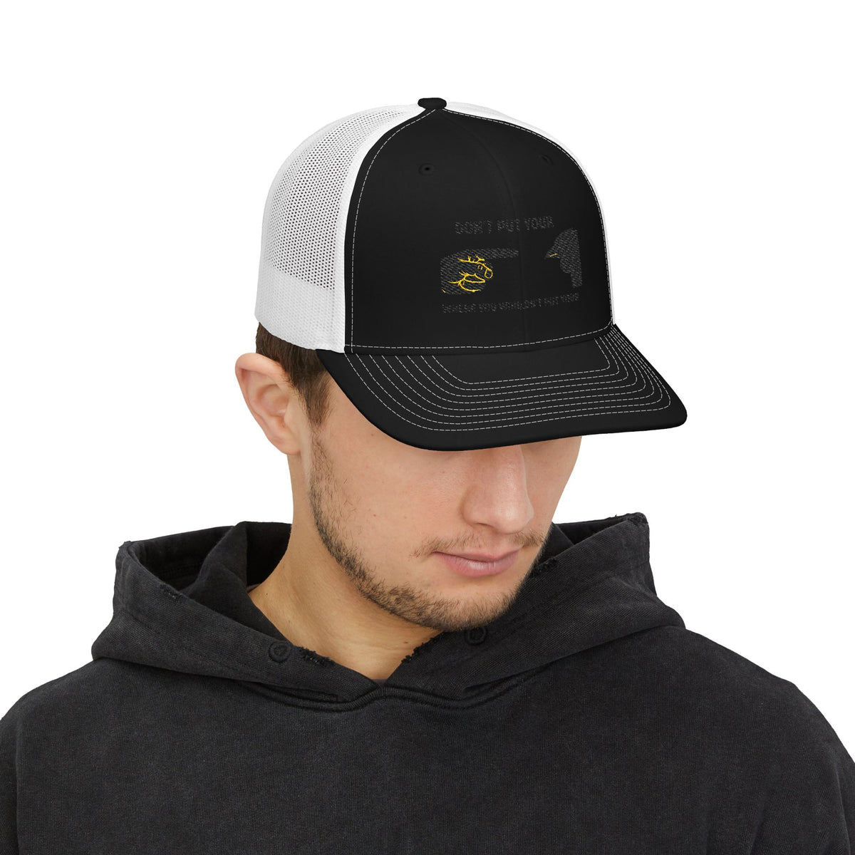 Trucker Cap — 'Lock'n Out Tears' Fishing Hand & Hook Graphic Snapback