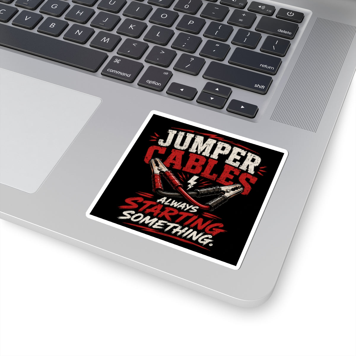 Jumper Cables Sticker — “Always Starting Something” Car Battery Decal